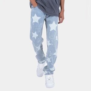 MNML Babyface V120 Shooting Star Denim Jeans in blue and white